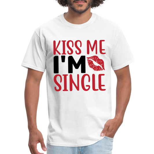 Kiss Me, I'm Single T-Shirt - white