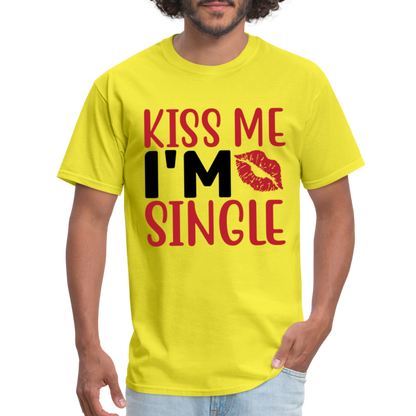 Kiss Me, I'm Single T-Shirt - yellow