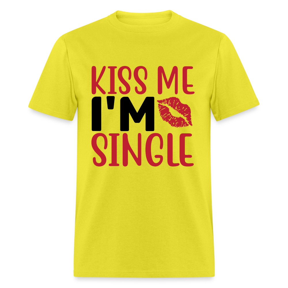 Kiss Me, I'm Single T-Shirt - yellow