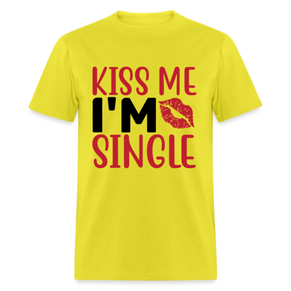 Kiss Me, I'm Single T-Shirt - yellow