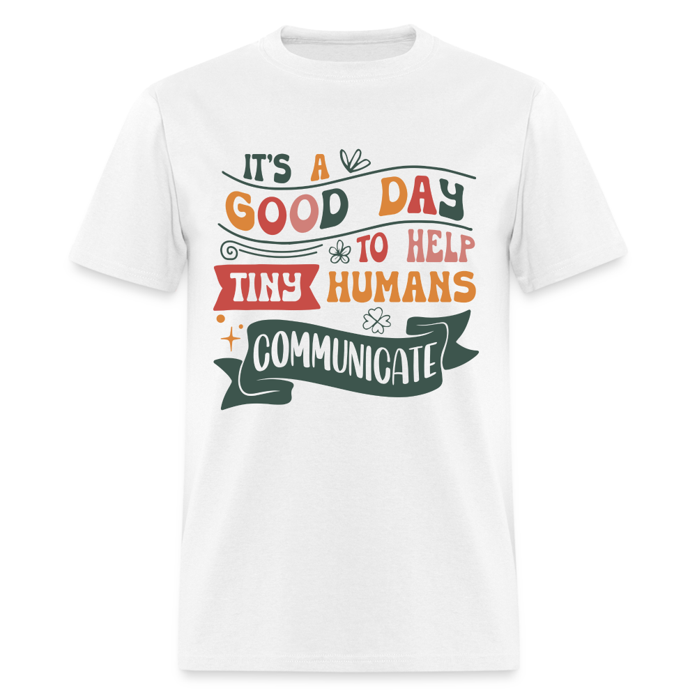 Speech Language Therapy T-Shirt (Help Tiny Humans Communicate) - white