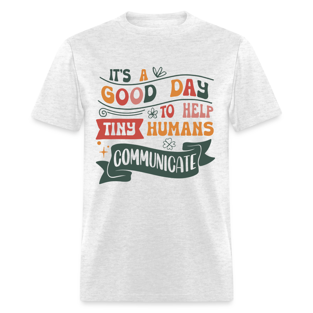 Speech Language Therapy T-Shirt (Help Tiny Humans Communicate) - light heather gray