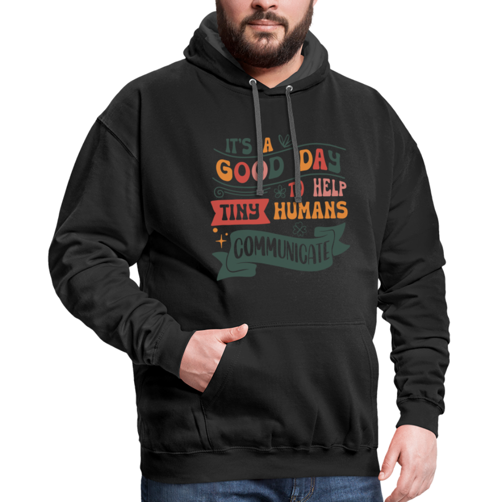 Speech Language Therapy Hoodie (Help Tiny Humans Communicate) - black/asphalt