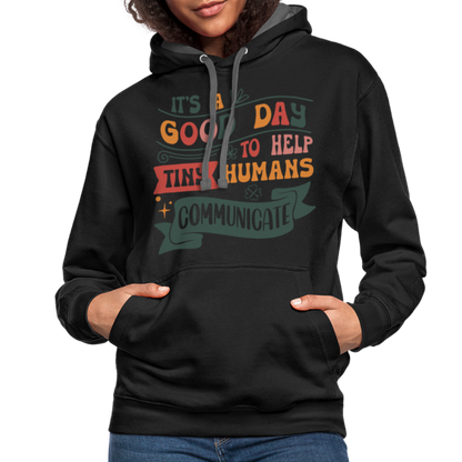 Speech Language Therapy Hoodie (Help Tiny Humans Communicate) - black/asphalt