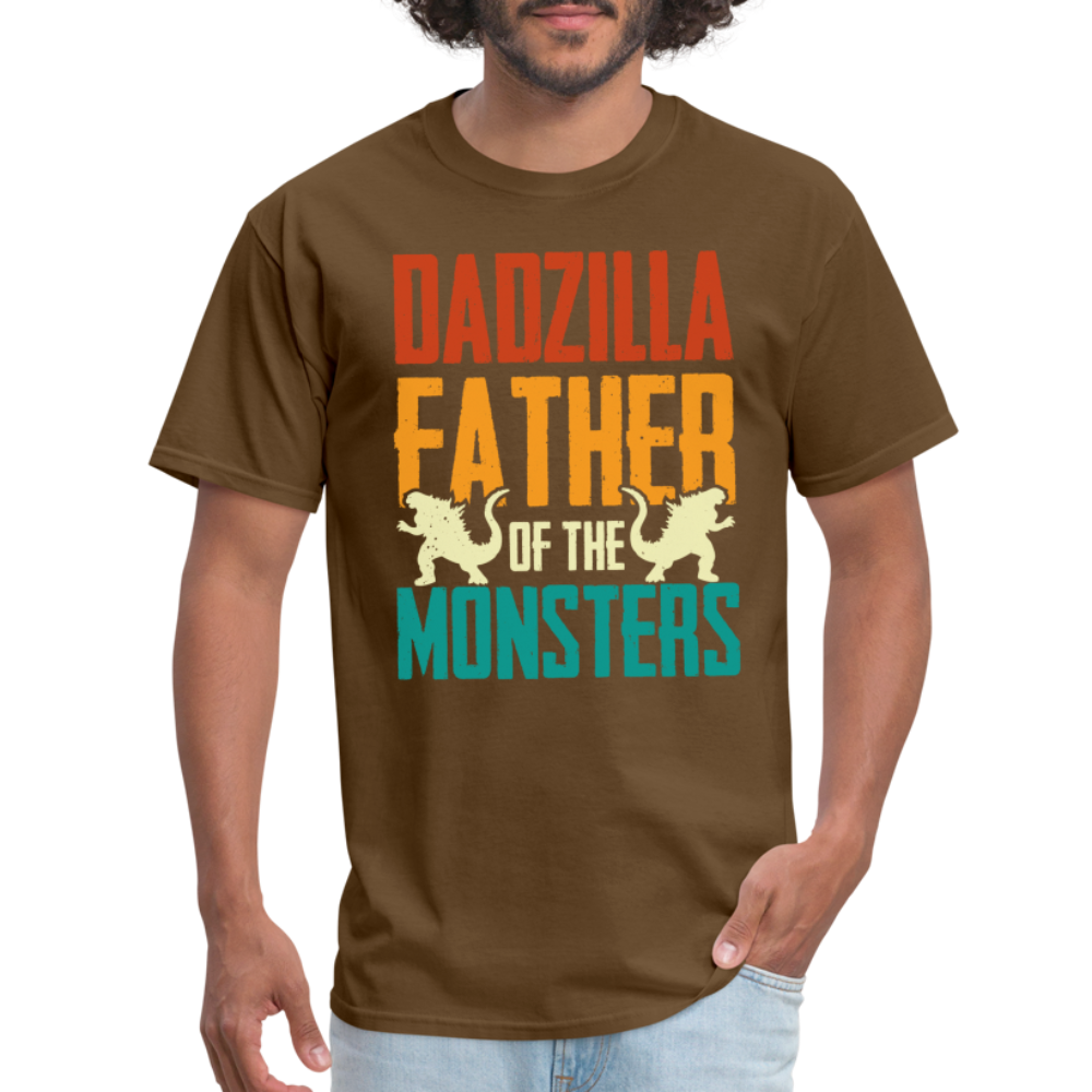 Dadzilla Father of the Monsters T-Shirt - brown