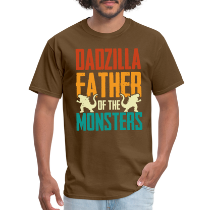 Dadzilla Father of the Monsters T-Shirt - brown