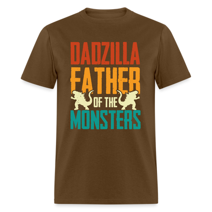 Dadzilla Father of the Monsters T-Shirt - brown