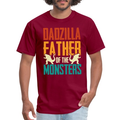 Dadzilla Father of the Monsters T-Shirt - burgundy