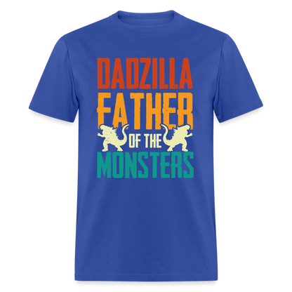 Dadzilla Father of the Monsters T-Shirt - royal blue