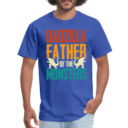 Dadzilla Father of the Monsters T-Shirt - royal blue