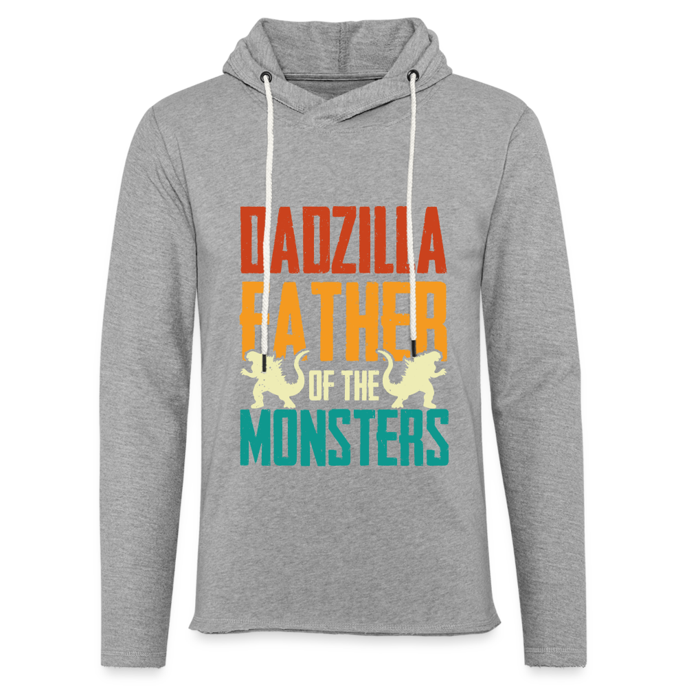 Dadzilla Father Of The Monsters Lightweight Terry Hoodie - heather gray