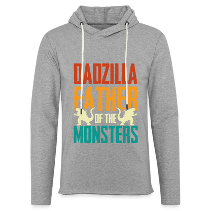 Dadzilla Father Of The Monsters Lightweight Terry Hoodie - heather gray