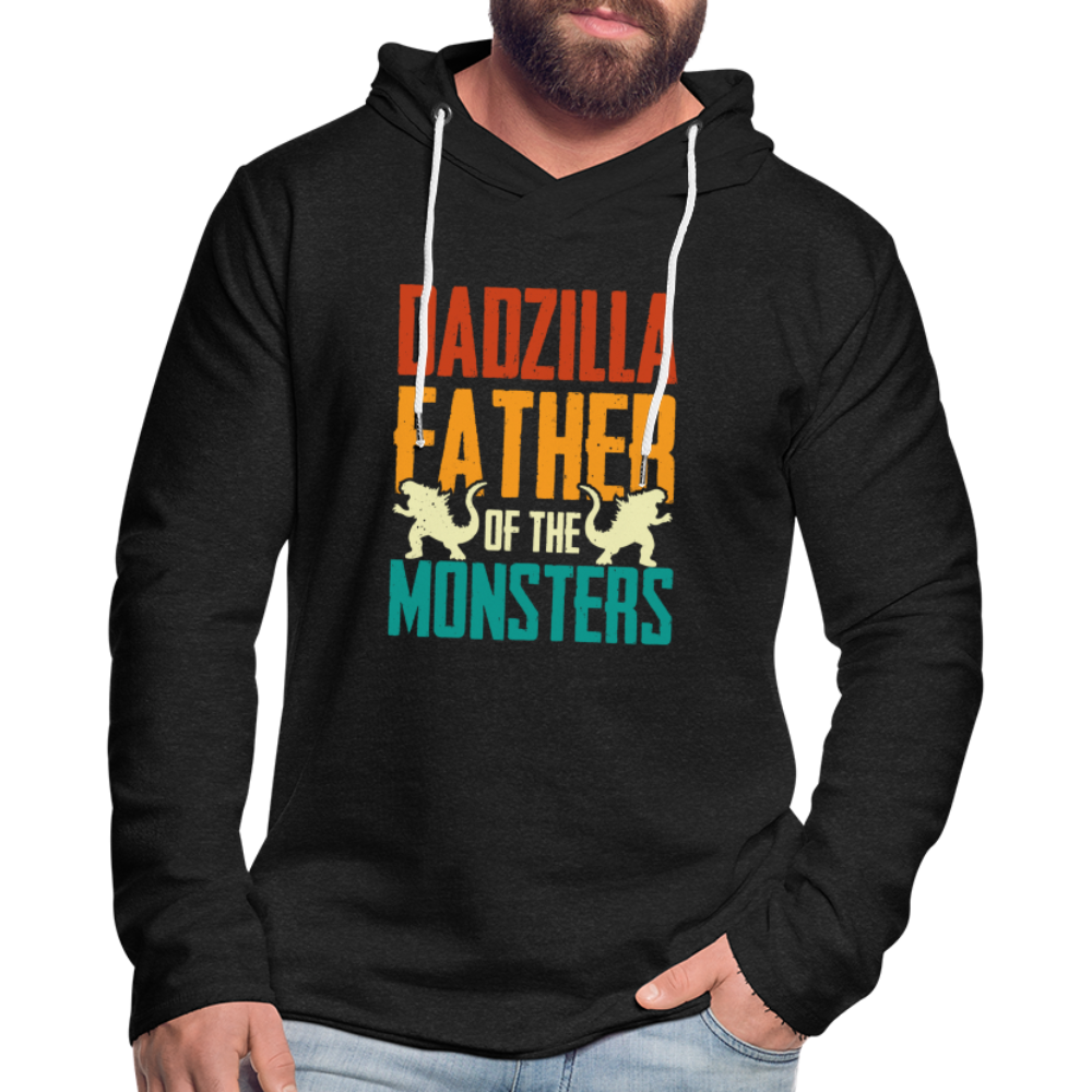Dadzilla Father Of The Monsters Lightweight Terry Hoodie - charcoal grey