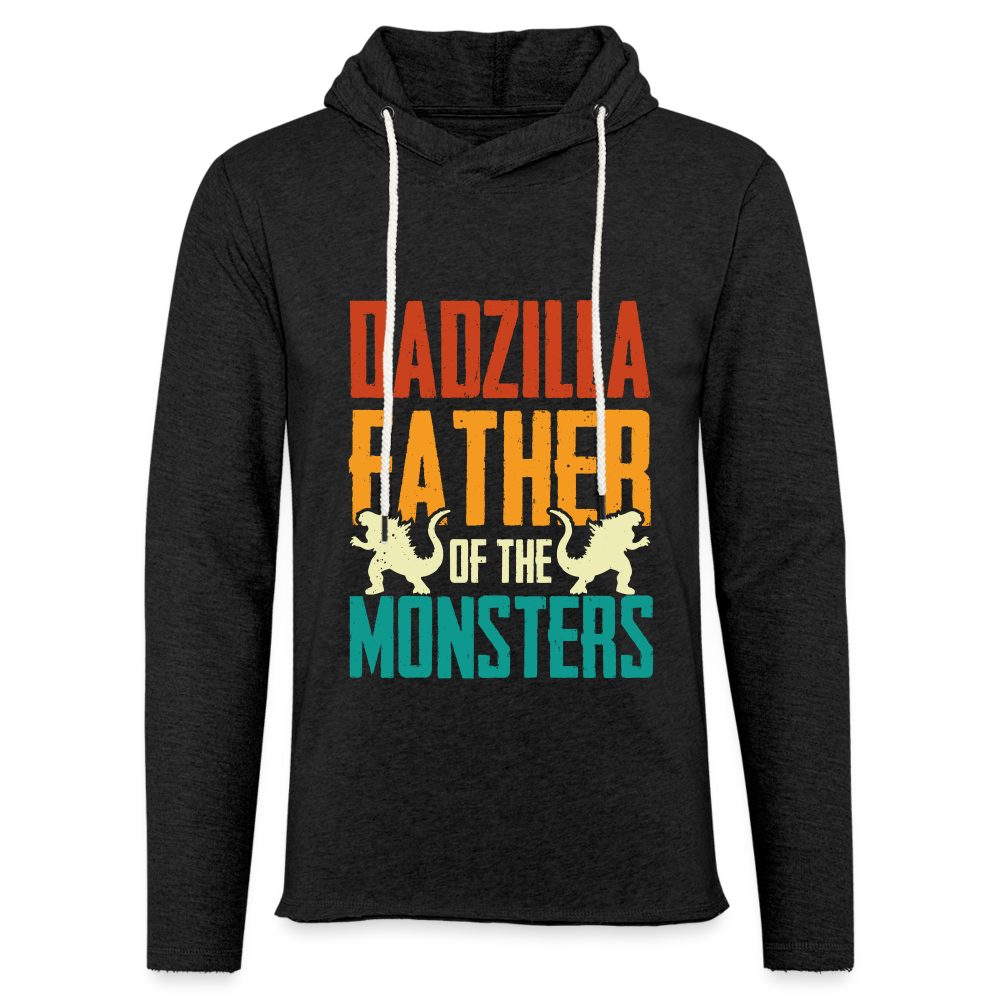 Dadzilla Father Of The Monsters Lightweight Terry Hoodie - charcoal grey