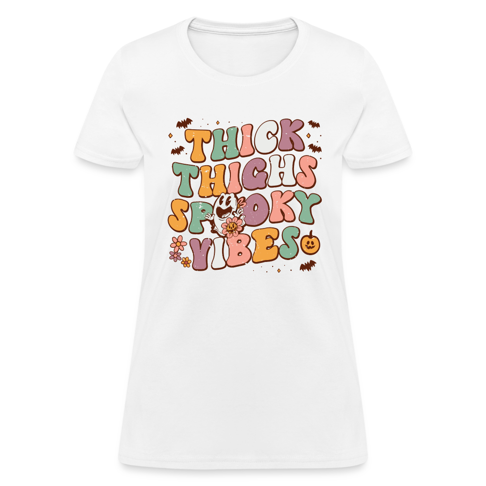 Thick Things Spooky Vibes Women's T-Shirt - white