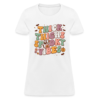 Thick Things Spooky Vibes Women's T-Shirt - white