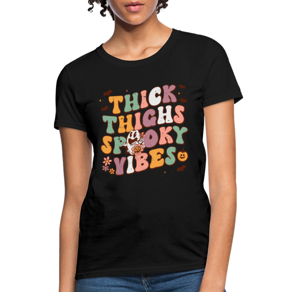 Thick Things Spooky Vibes Women's T-Shirt - black