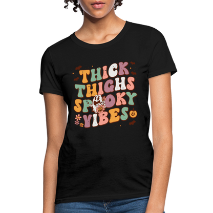 Thick Things Spooky Vibes Women's T-Shirt - black