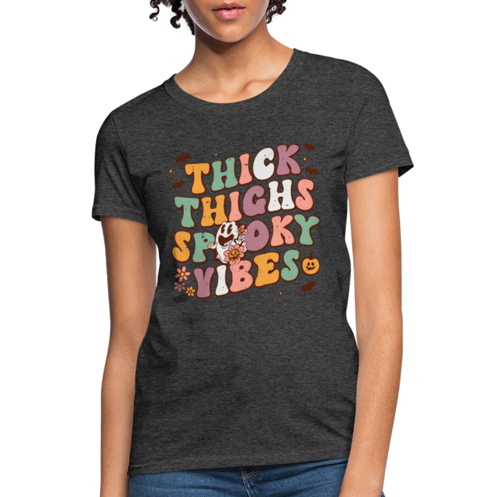 Thick Things Spooky Vibes Women's T-Shirt - heather black