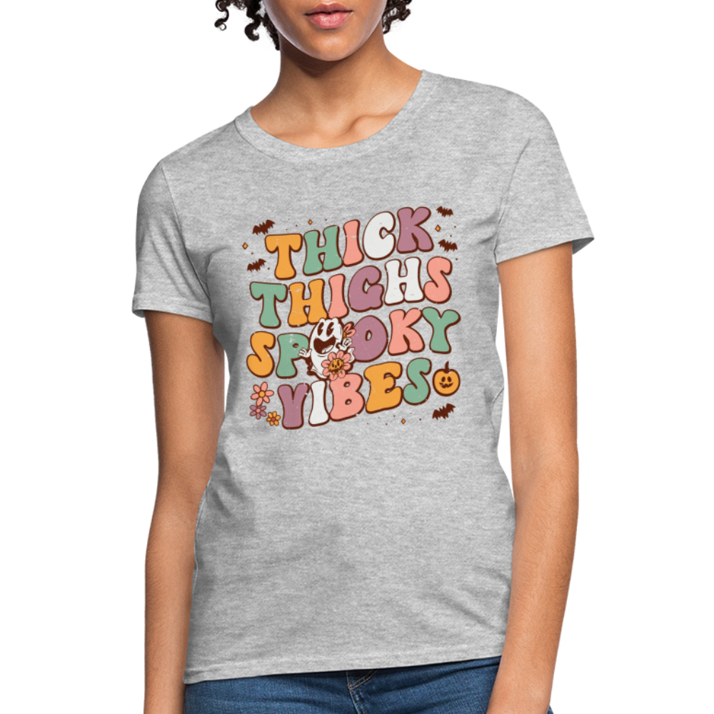 Thick Things Spooky Vibes Women's T-Shirt - heather gray