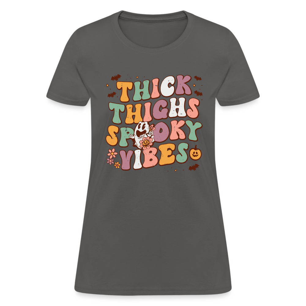 Thick Things Spooky Vibes Women's T-Shirt - charcoal