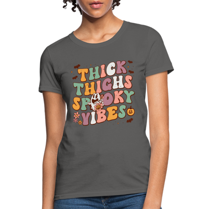 Thick Things Spooky Vibes Women's T-Shirt - charcoal