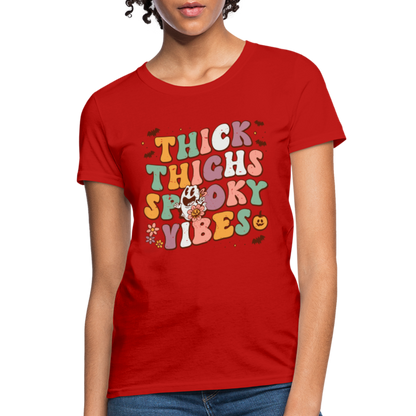 Thick Things Spooky Vibes Women's T-Shirt - red