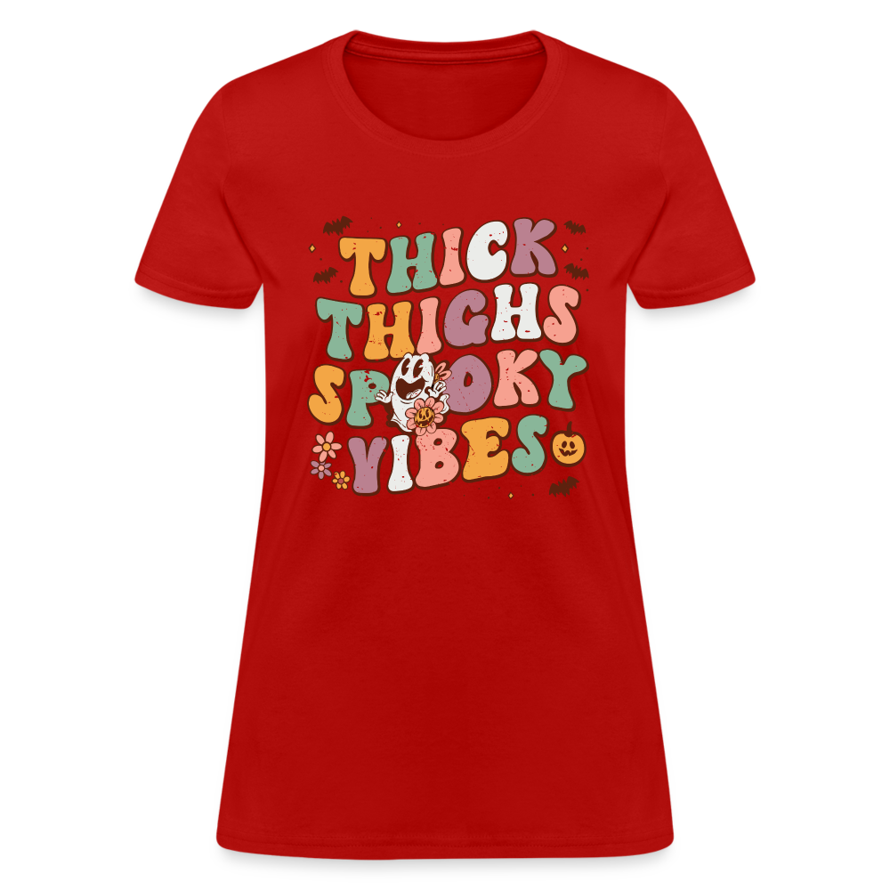 Thick Things Spooky Vibes Women's T-Shirt - red