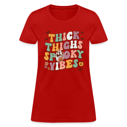 Thick Things Spooky Vibes Women's T-Shirt - red