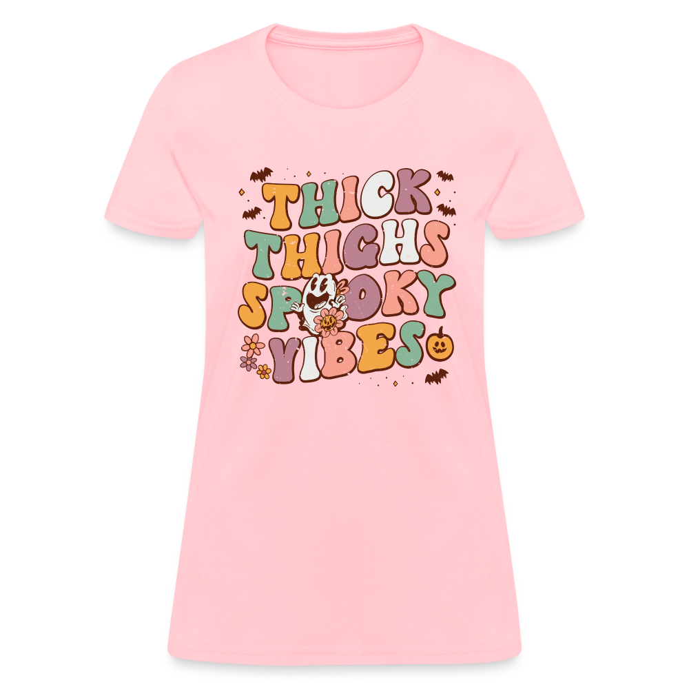 Thick Things Spooky Vibes Women's T-Shirt - pink