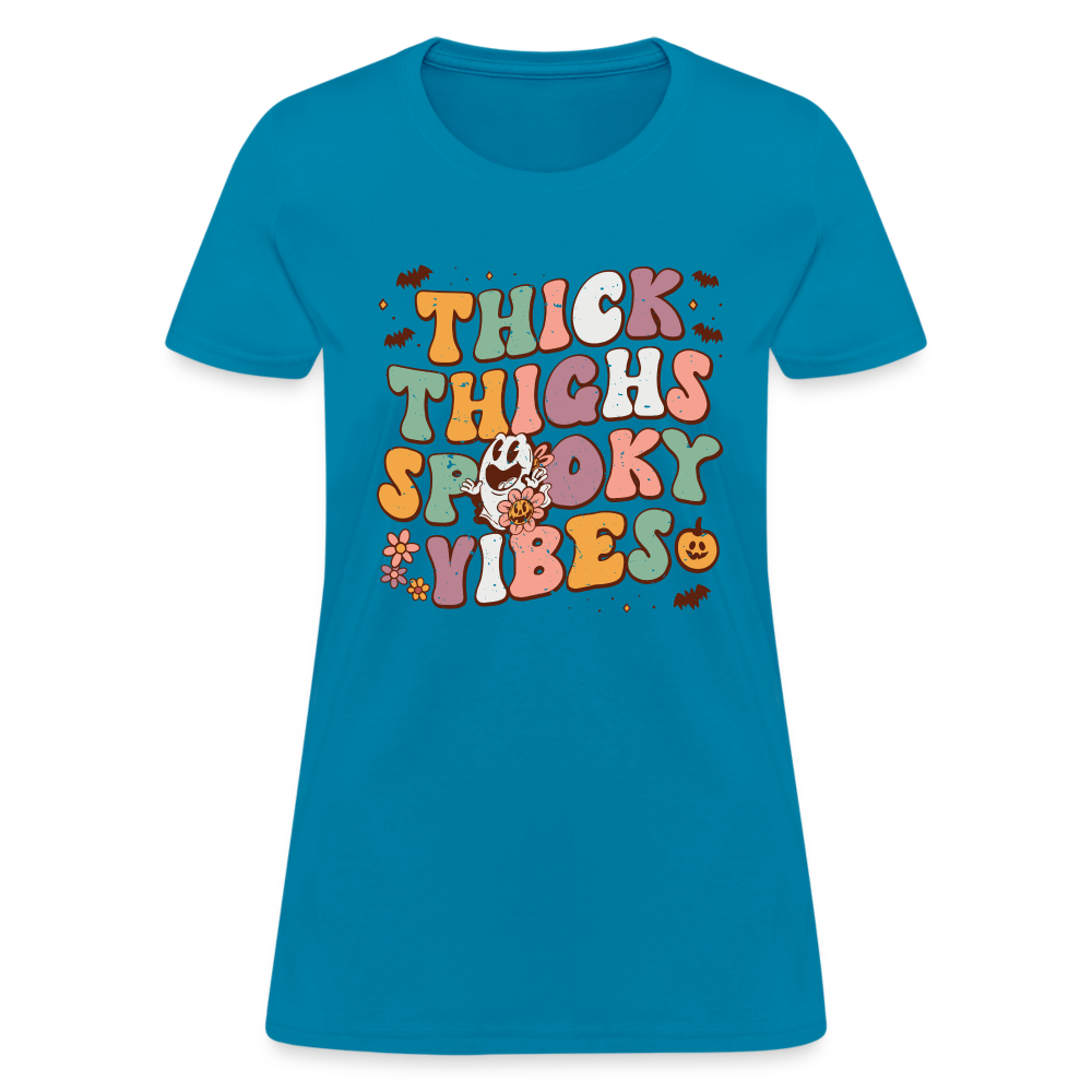 Thick Things Spooky Vibes Women's T-Shirt - turquoise