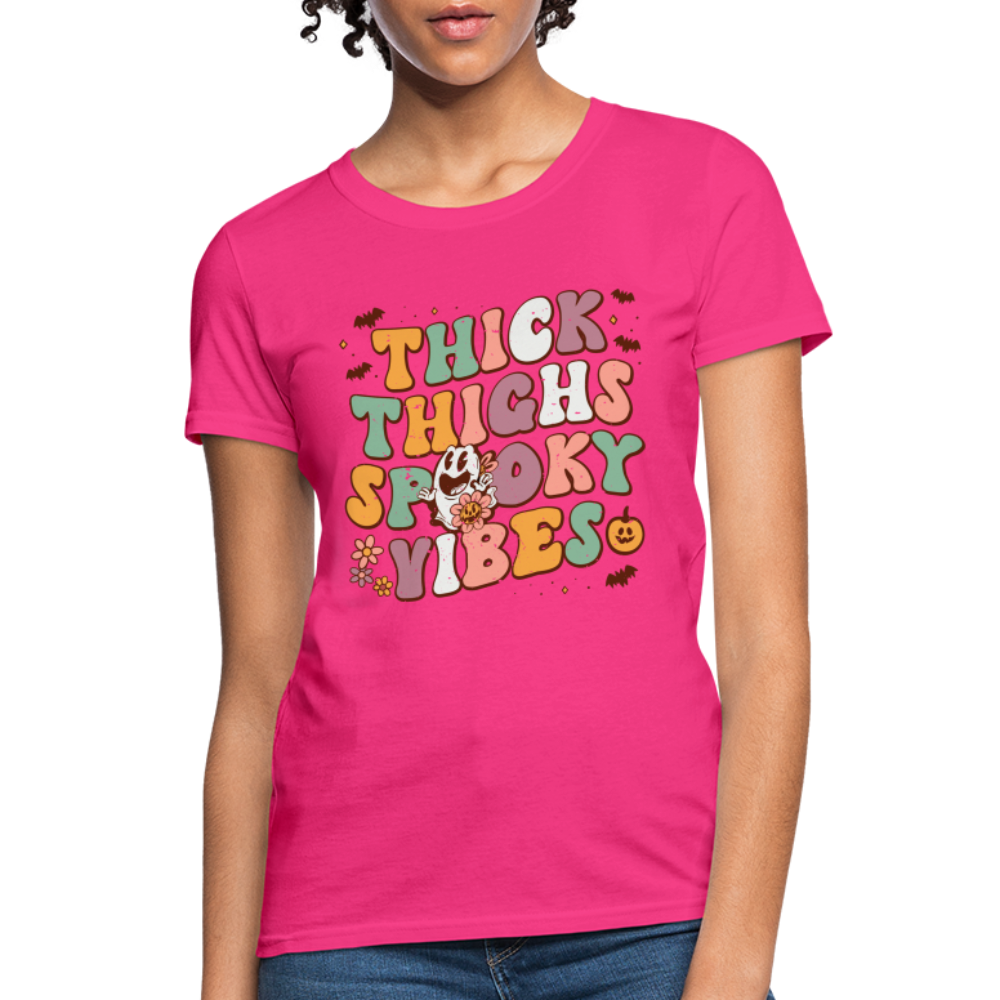 Thick Things Spooky Vibes Women's T-Shirt - fuchsia