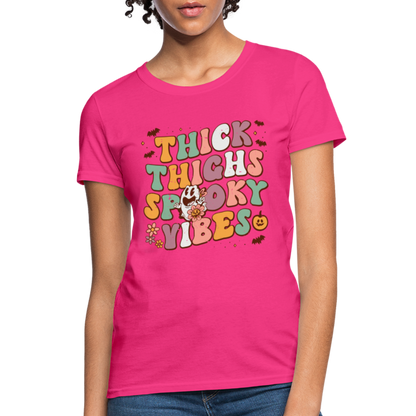 Thick Things Spooky Vibes Women's T-Shirt - fuchsia