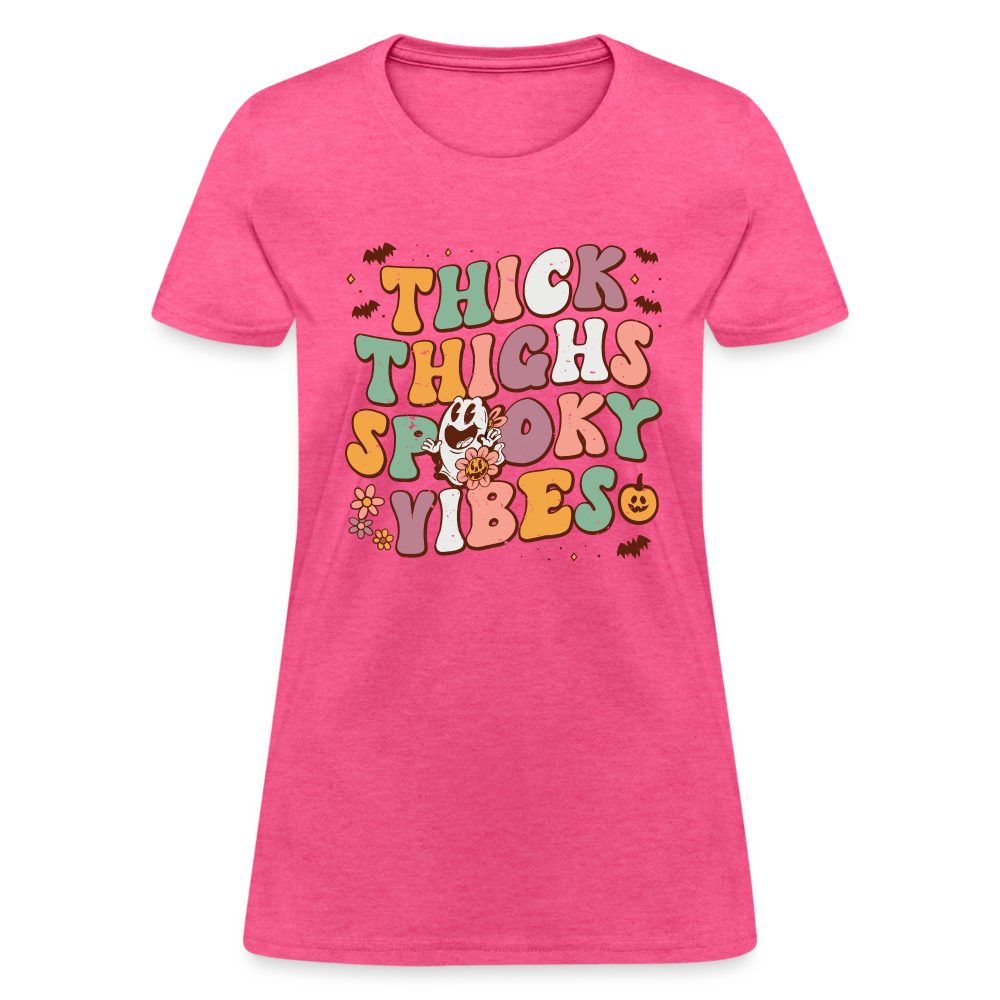 Thick Things Spooky Vibes Women's T-Shirt - heather pink