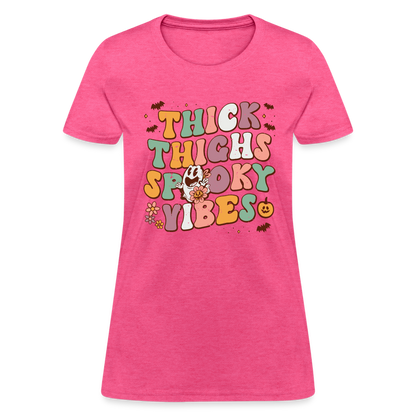 Thick Things Spooky Vibes Women's T-Shirt - heather pink