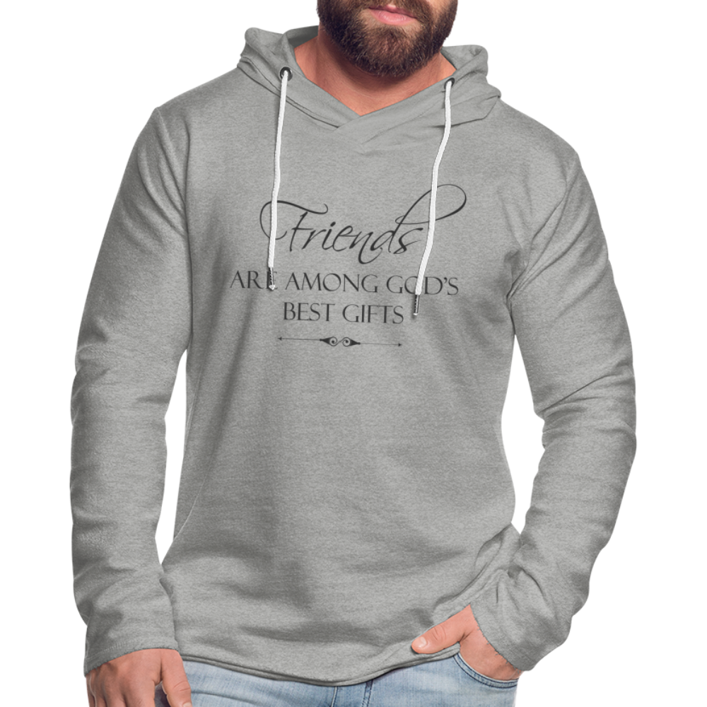 Friends Are Among God's Best Gifts Lightweight Terry Hoodie - heather gray