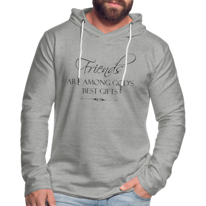 Friends Are Among God's Best Gifts Lightweight Terry Hoodie - heather gray