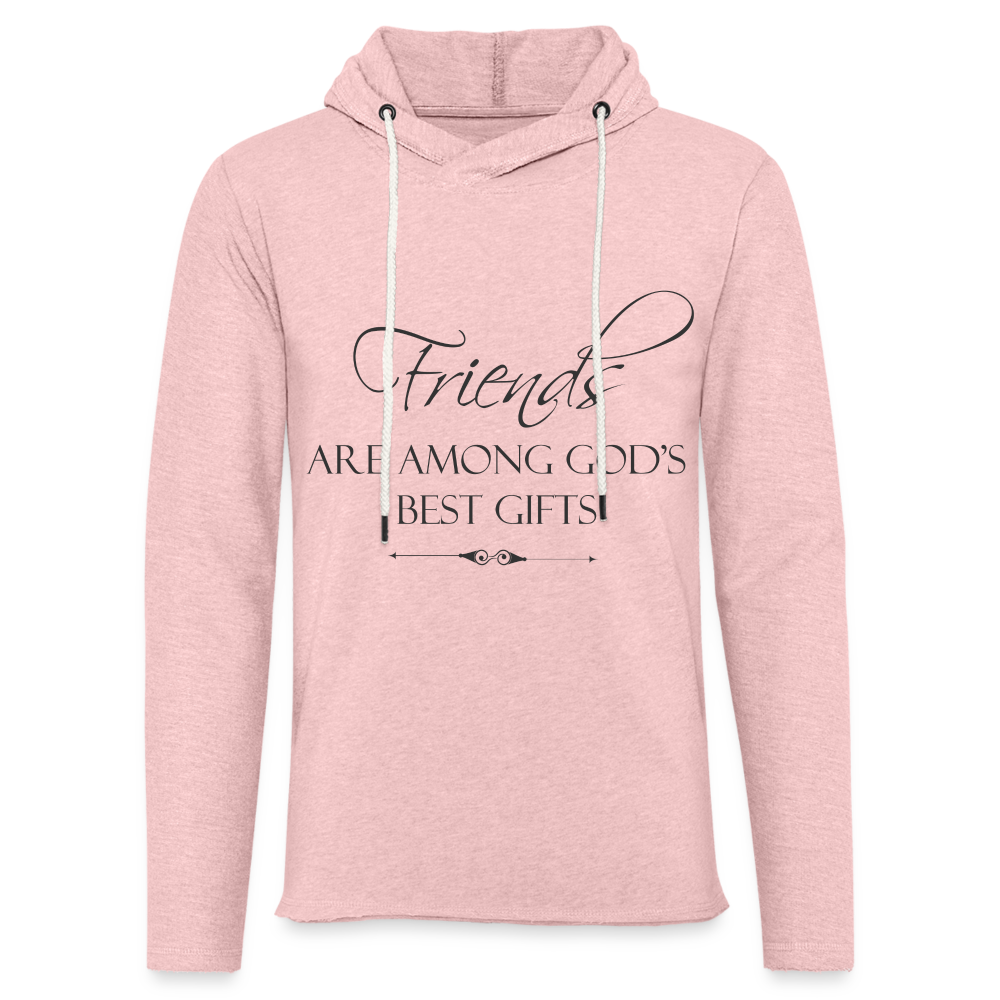 Friends Are Among God's Best Gifts Lightweight Terry Hoodie - cream heather pink