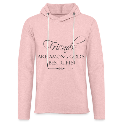 Friends Are Among God's Best Gifts Lightweight Terry Hoodie - cream heather pink