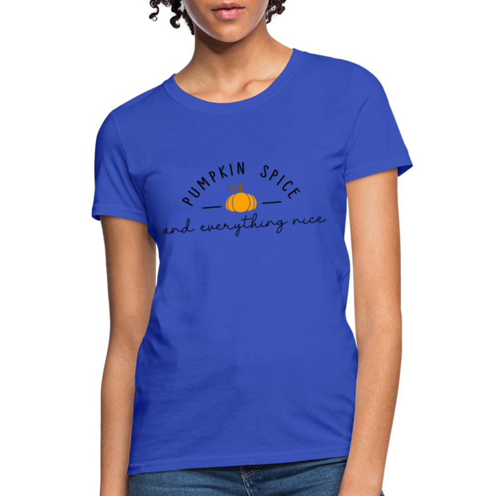 Pumpkin Spice and Everything Nice Women's T-Shirt - royal blue