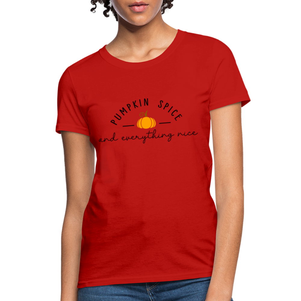 Pumpkin Spice and Everything Nice Women's T-Shirt - red