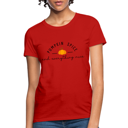 Pumpkin Spice and Everything Nice Women's T-Shirt - red