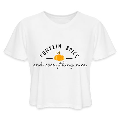 Pumpkin Spice and Everything Nice Women's Cropped T-Shirt - white