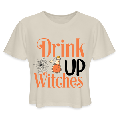 Drink Up Witches Women's Cropped T-Shirt - dust