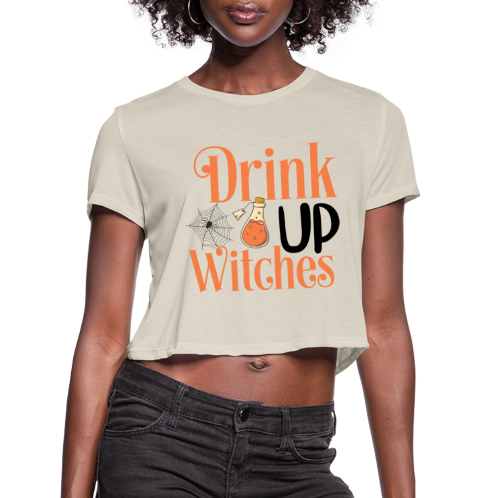 Drink Up Witches Women's Cropped T-Shirt - dust