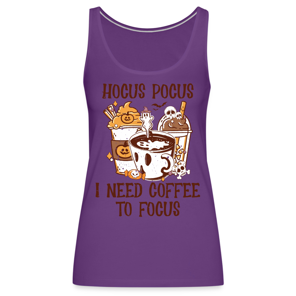 Hocus Pocus I Need Coffee To Focus Women’s Tank Top - purple