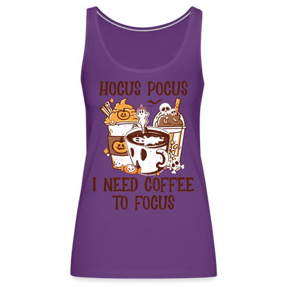 Hocus Pocus I Need Coffee To Focus Women’s Tank Top - purple