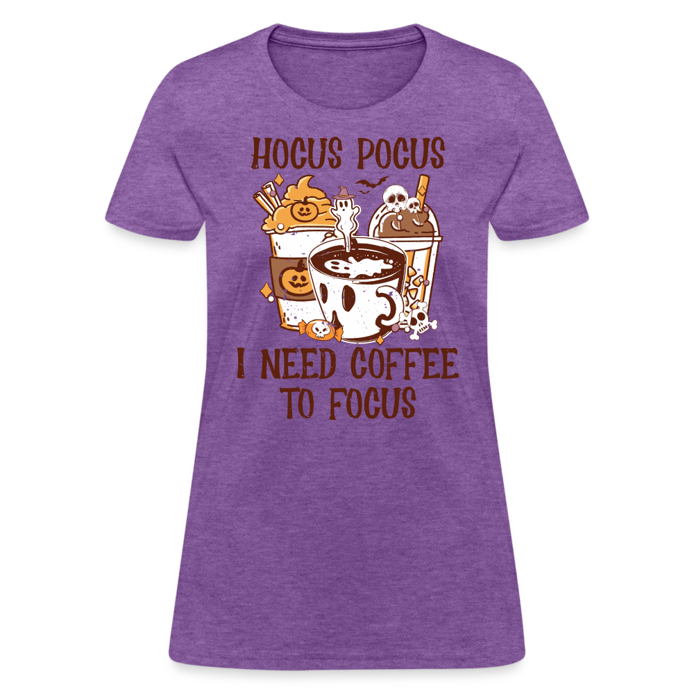 Hocus Pocus I Need Coffee To Focus Women's T-Shirt - purple heather