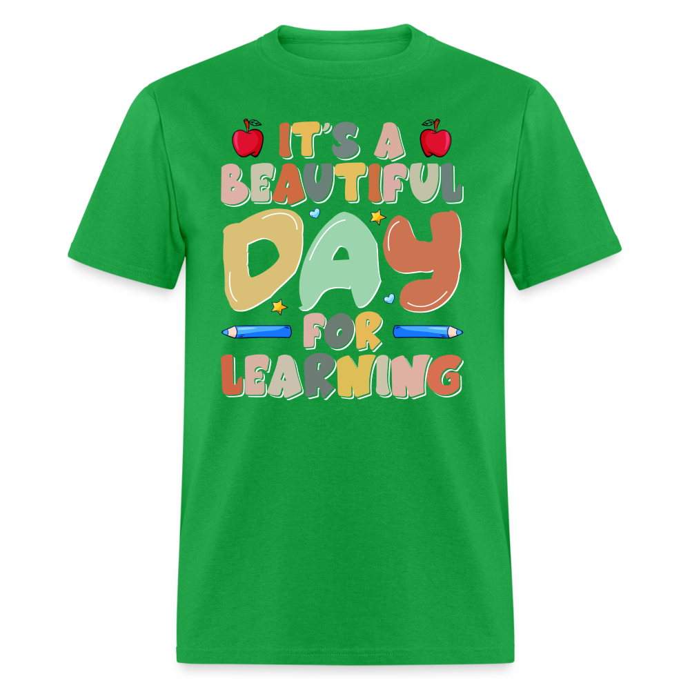 It's A Beautiful Day For Learning T-Shirt - bright green