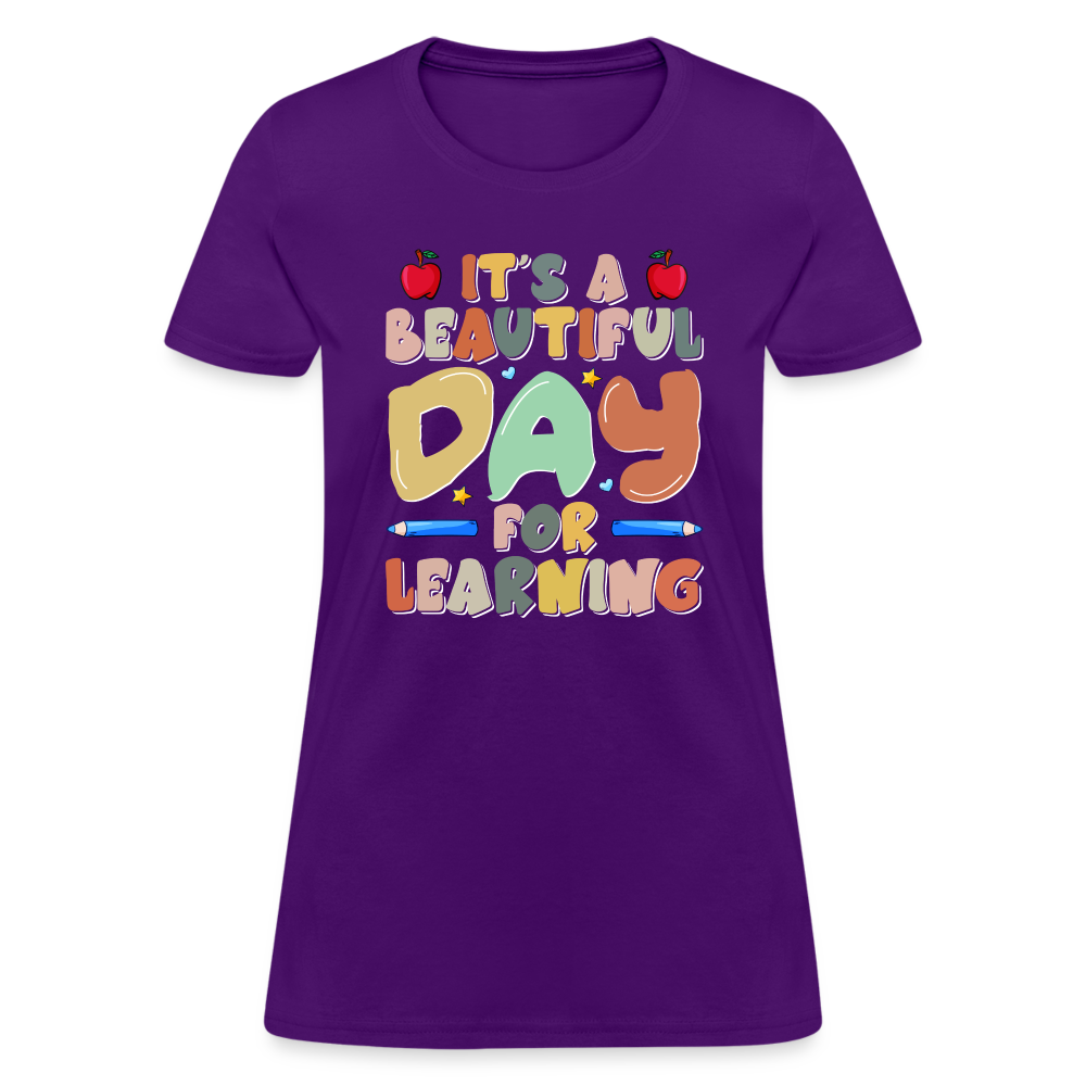 It's A Beautiful Day For Learning Women's T-Shirt - purple